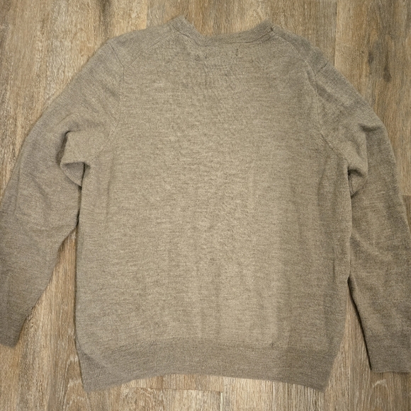 Christian Lacroix Extra Fine Merino Wool Crew Neck Sweater Size Large Tan - Picture 7 of 8